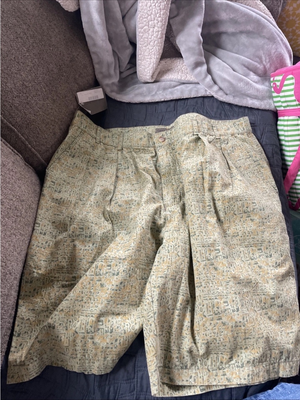 Calvin Klein Sport Olive and Tan Patterned Shorts